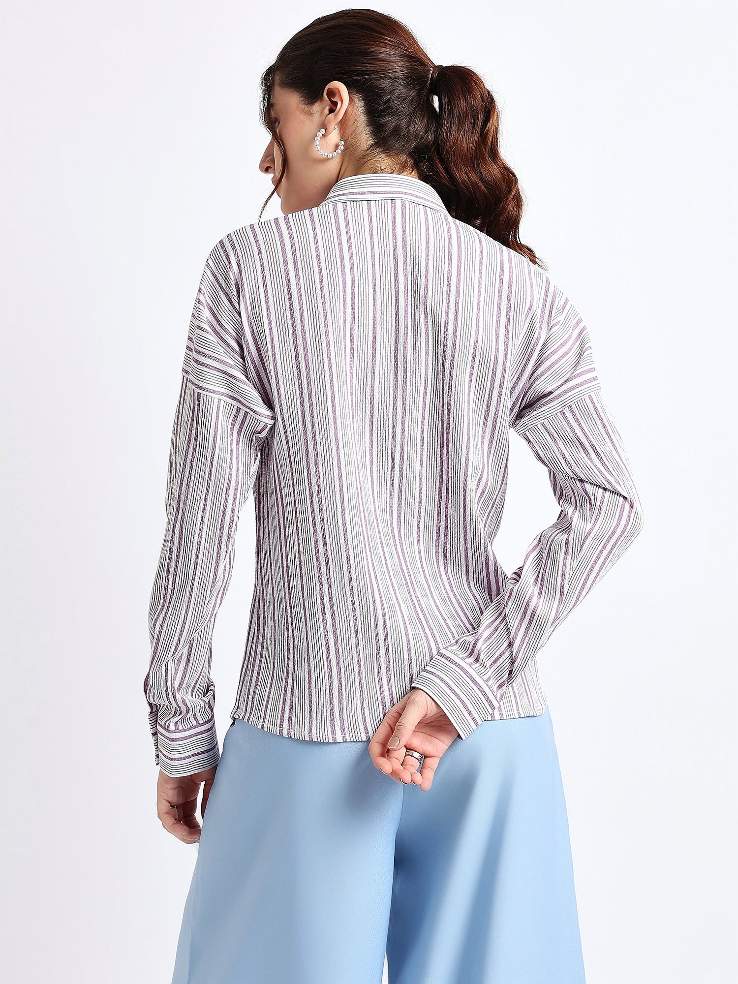 Purple Candy Striped Shirt