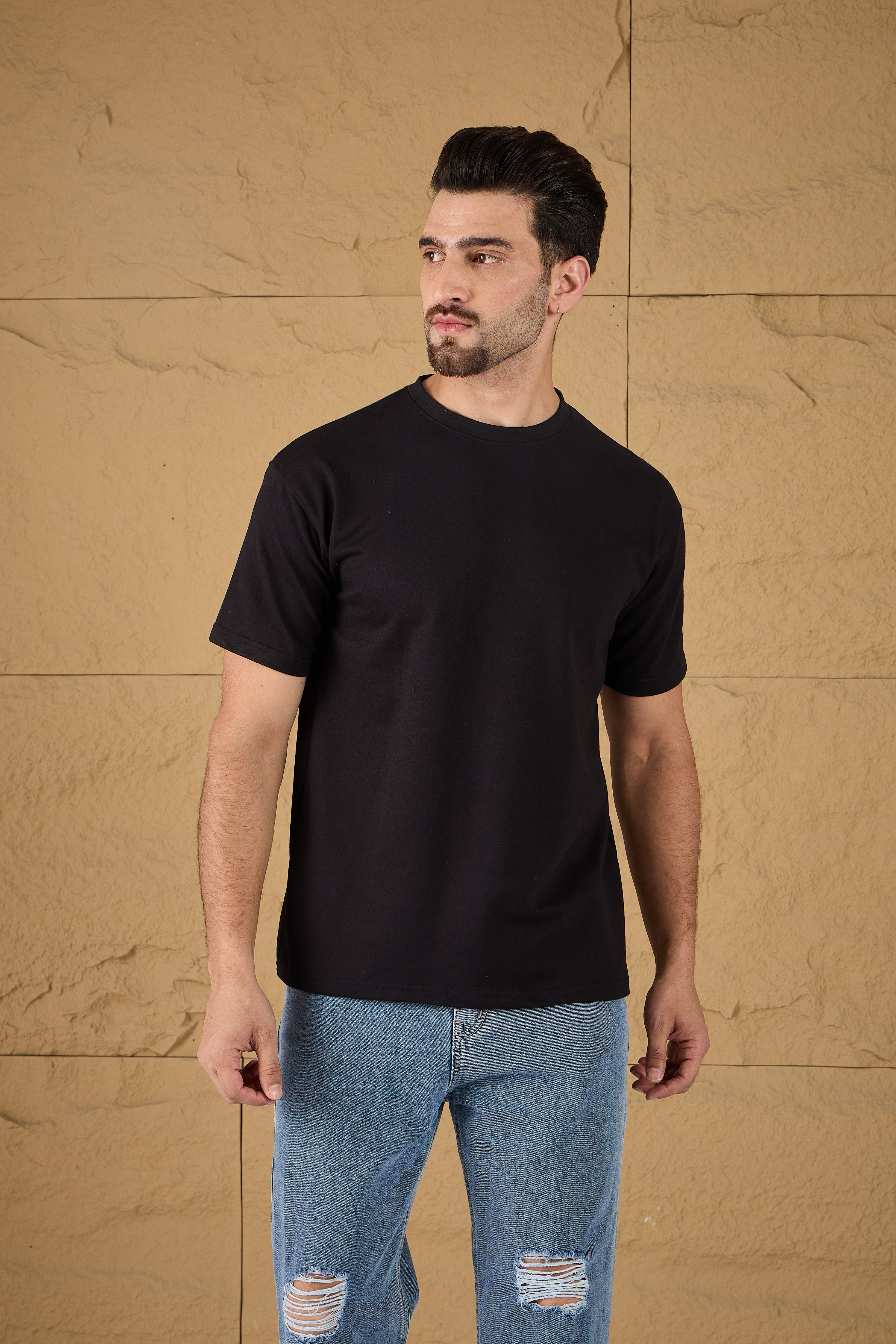 Black Heavy Gauge Oversize T-shirt