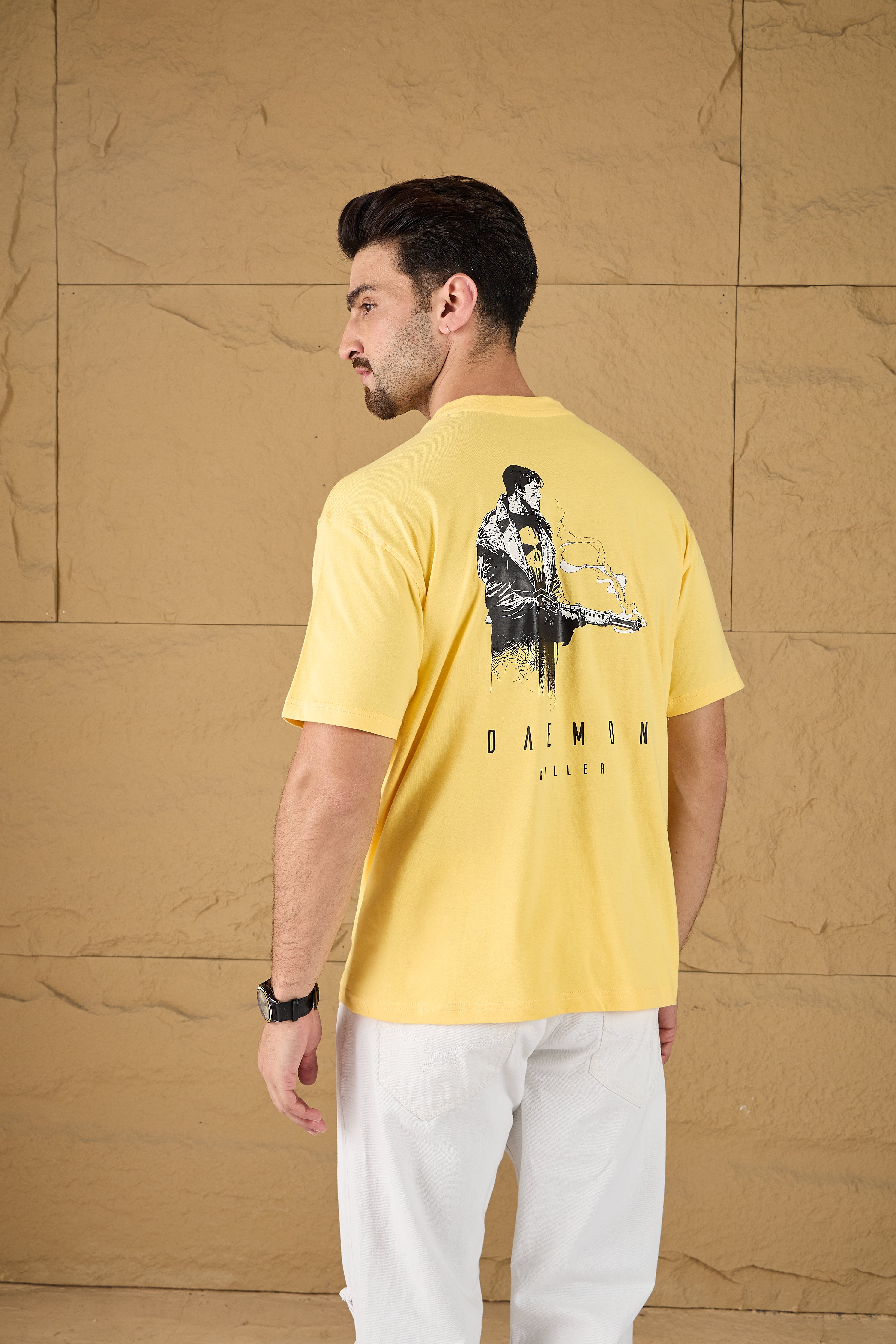 Yellow Printed Oversize T-shirt