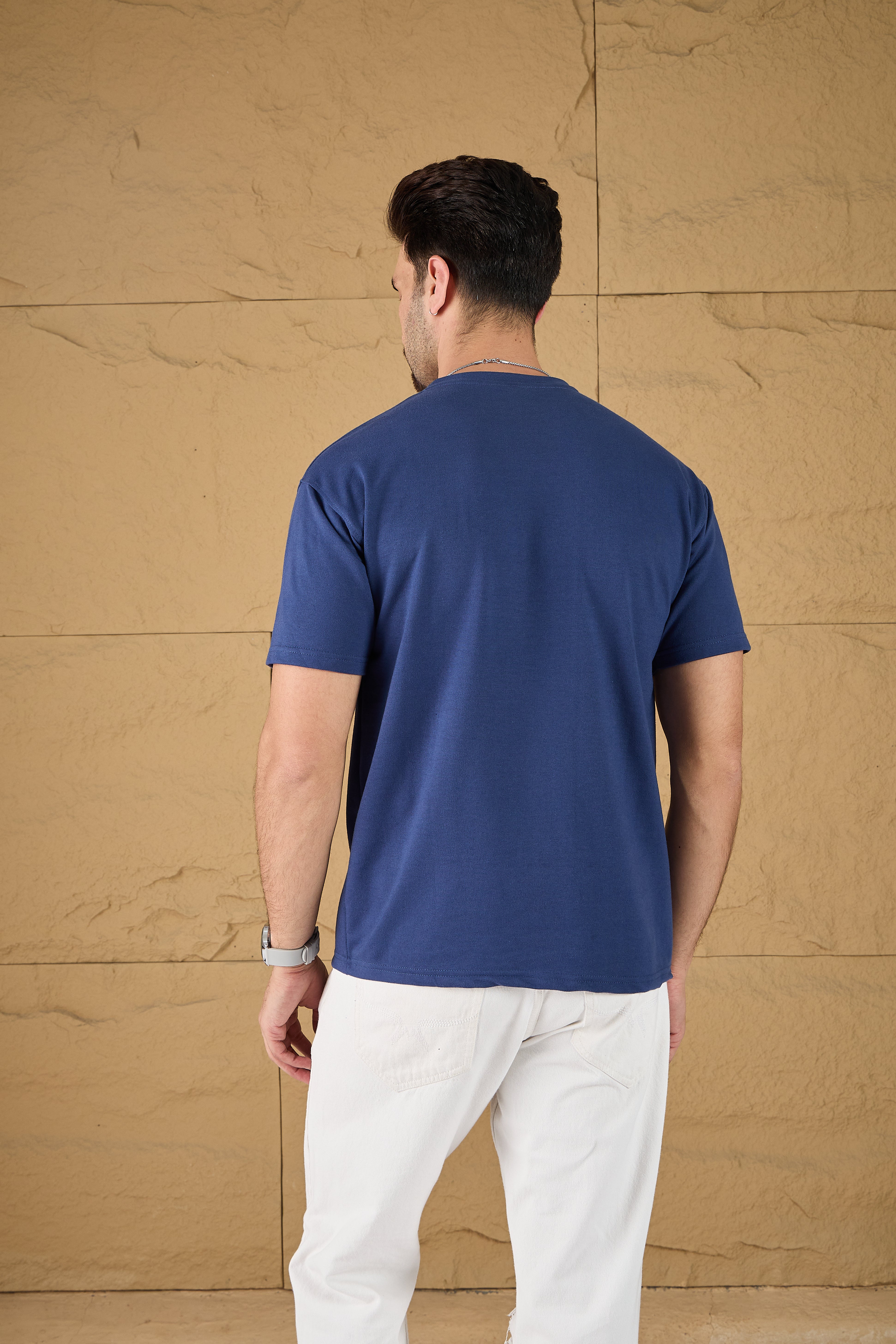 Navy Blue Heavy Gauge Oversize T-shirt