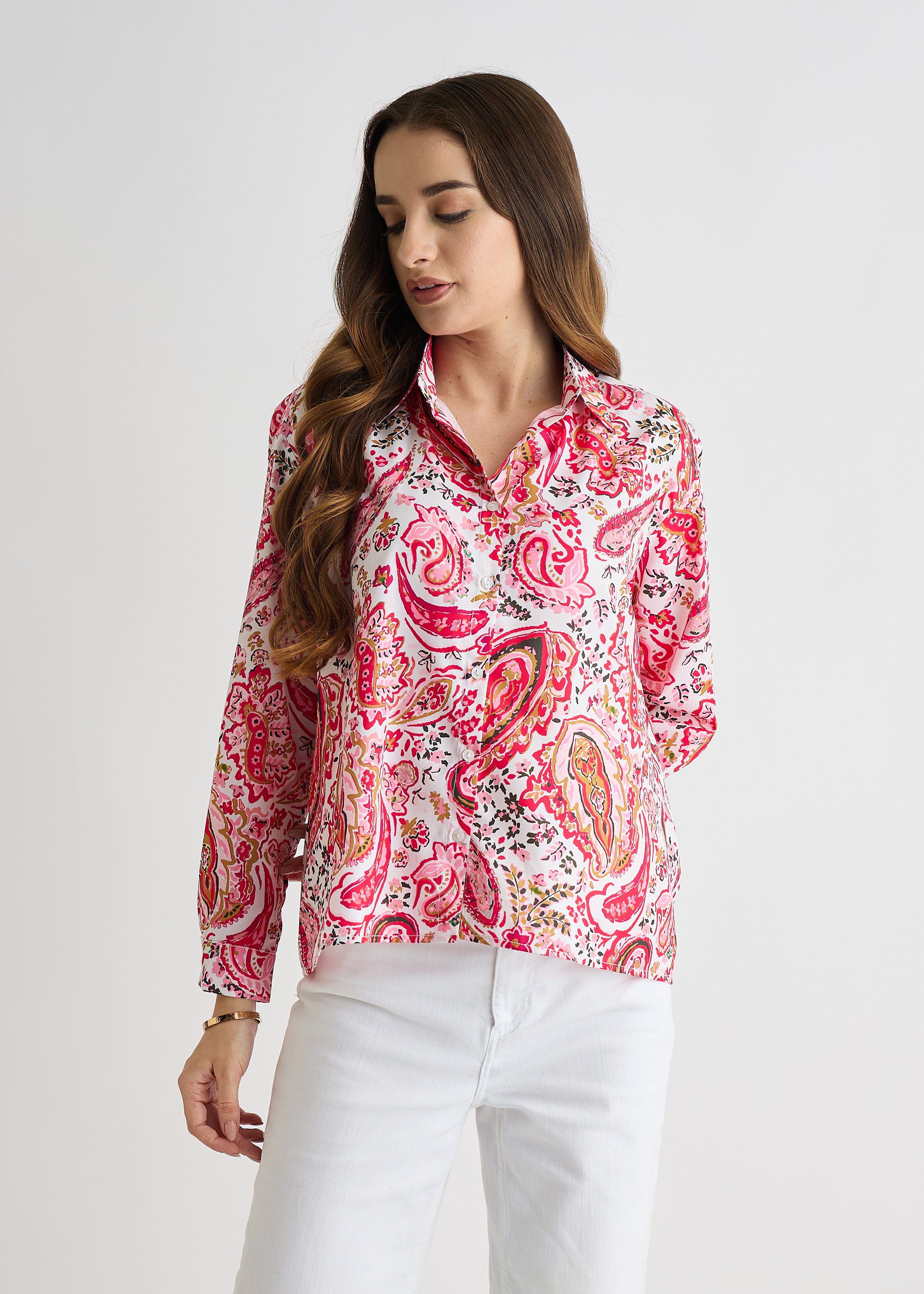 Pink Paisley Regular Printed Shirt