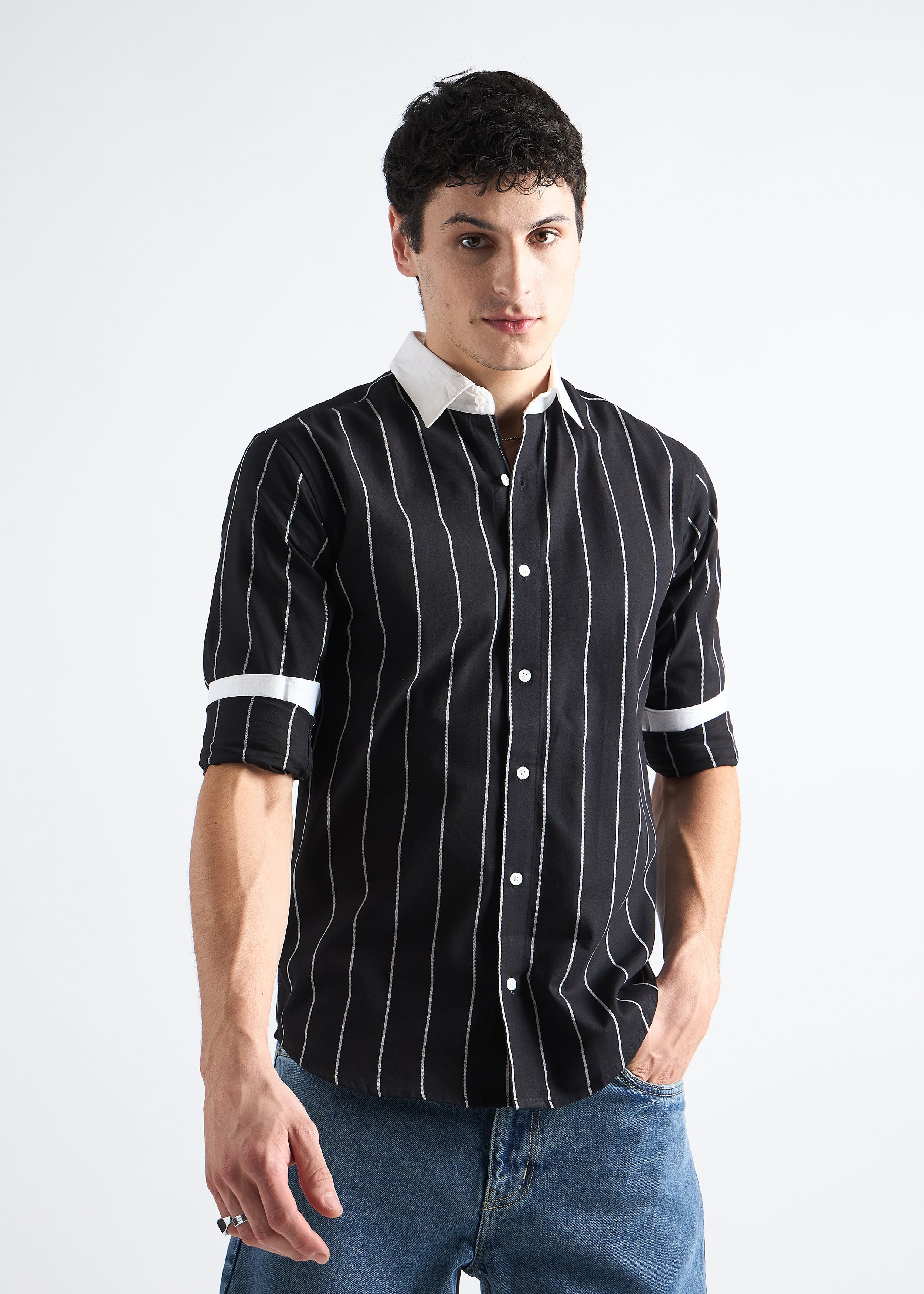 Noir black Classic Oxford Striped Shirt