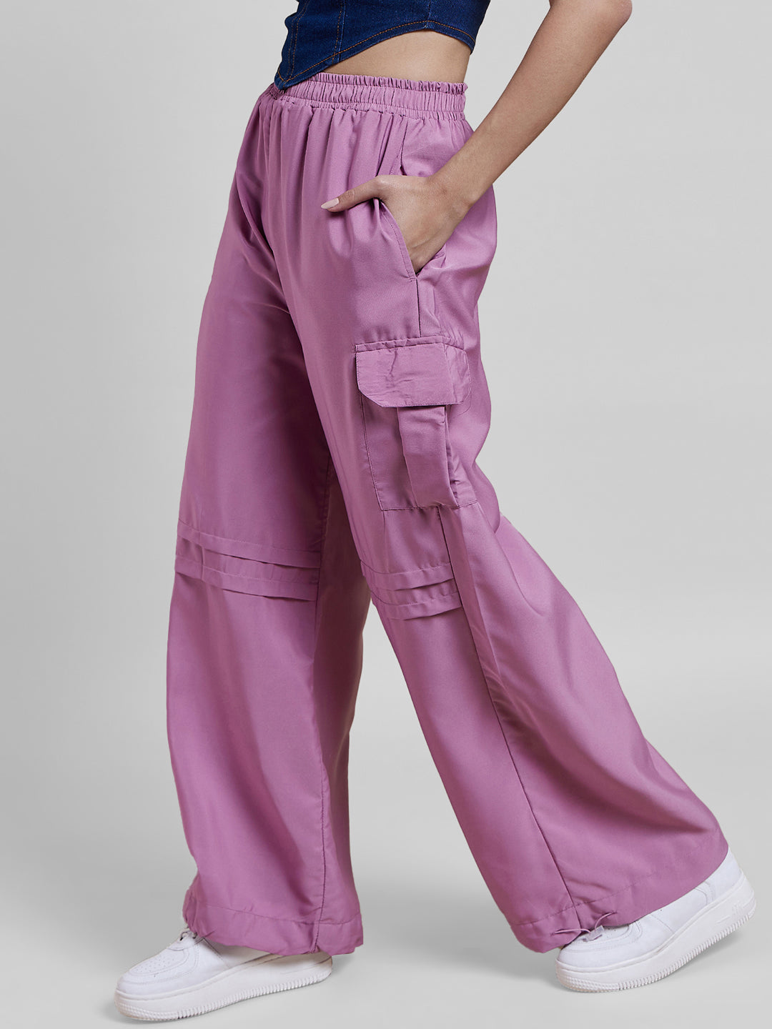 Pink Baggy Fit High-Rise Parachute Jogger