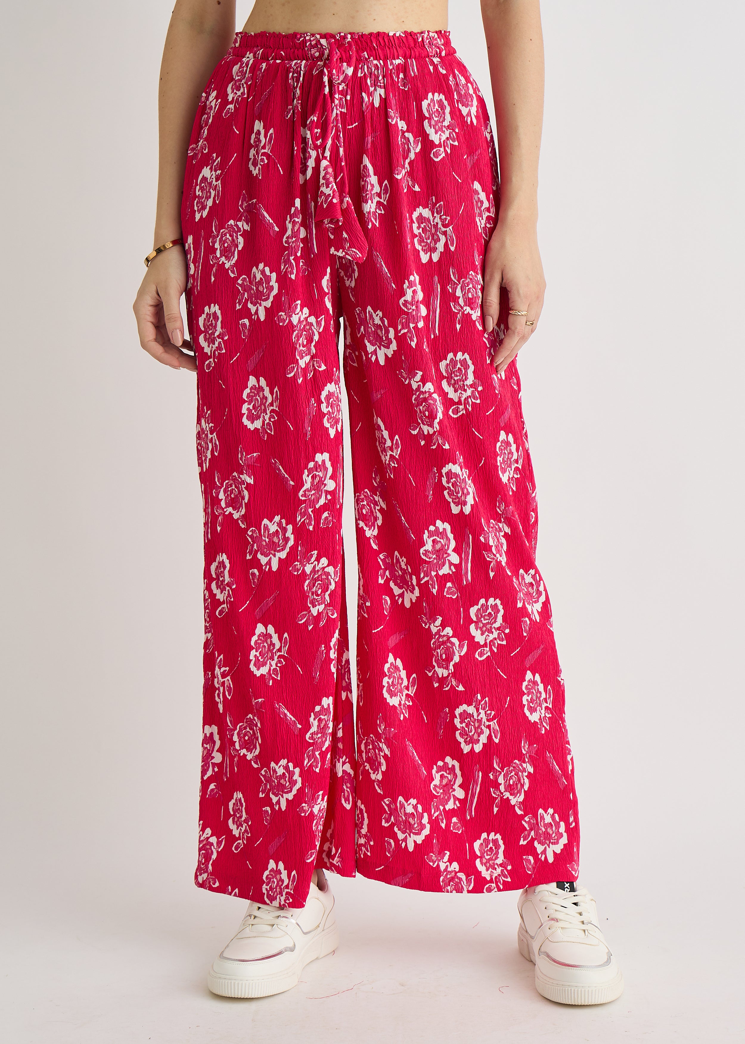 Pink Floral Printed Trouser