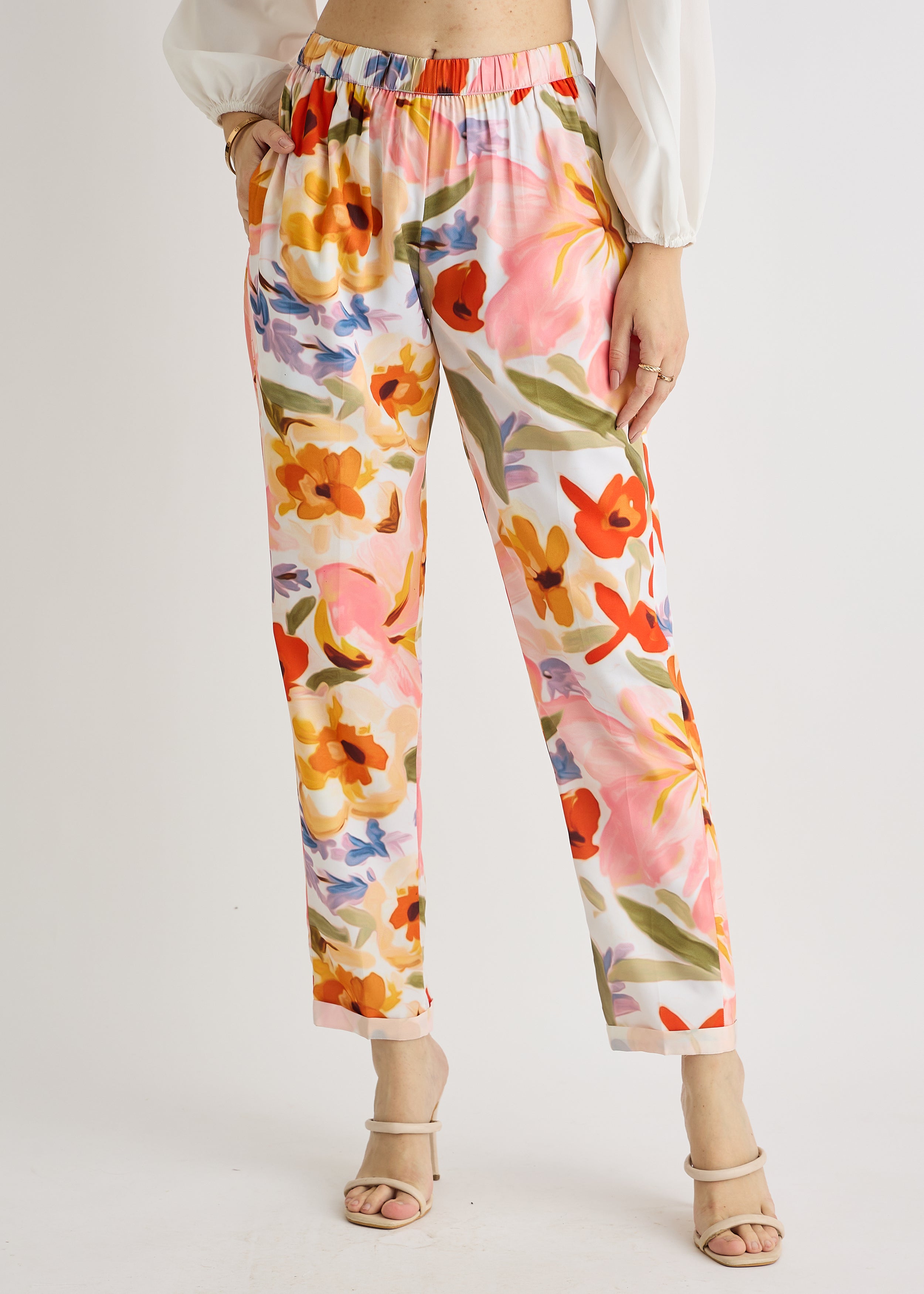 Multicolor Floral Print Trouser