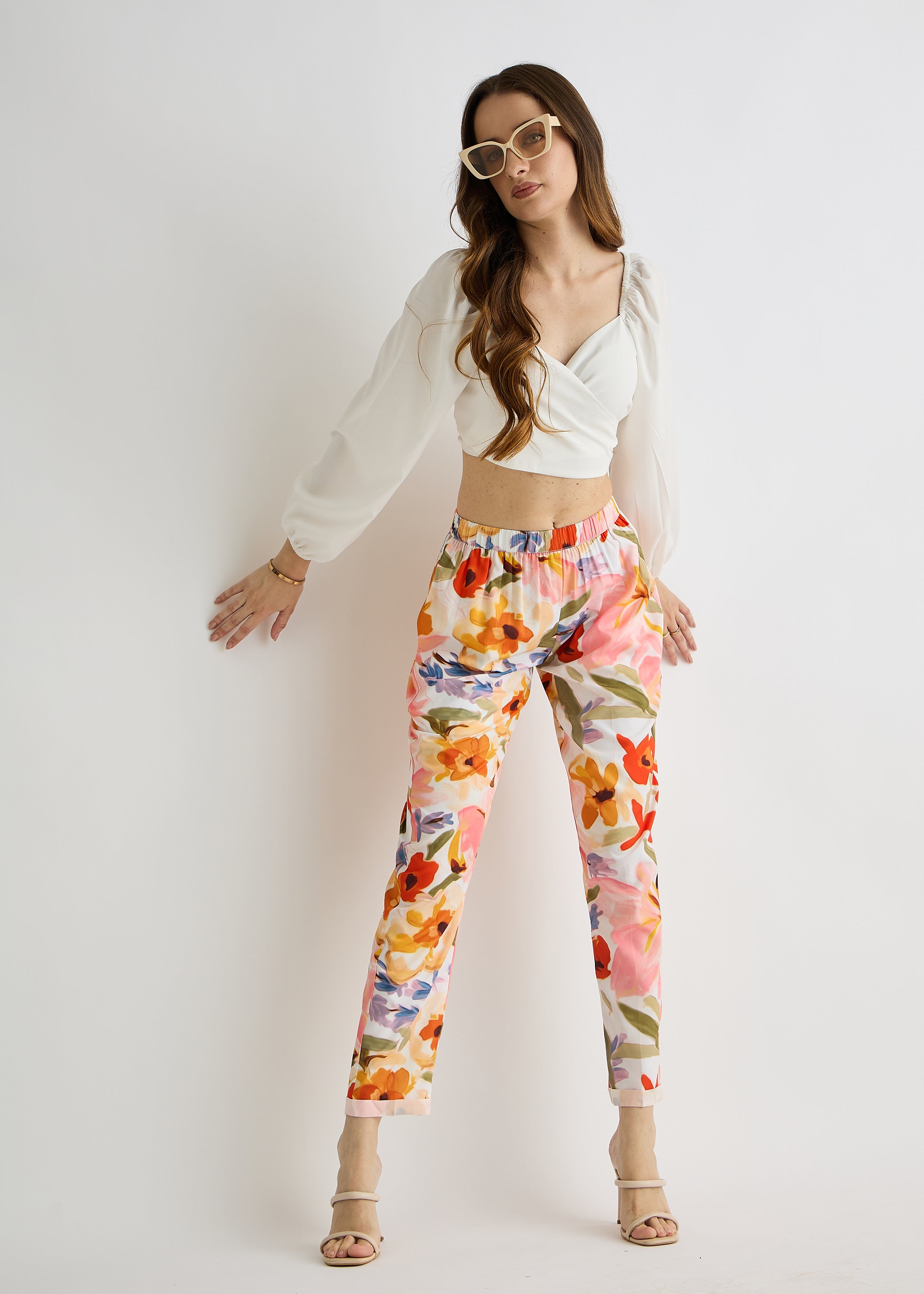 Multicolor Floral Print Trouser