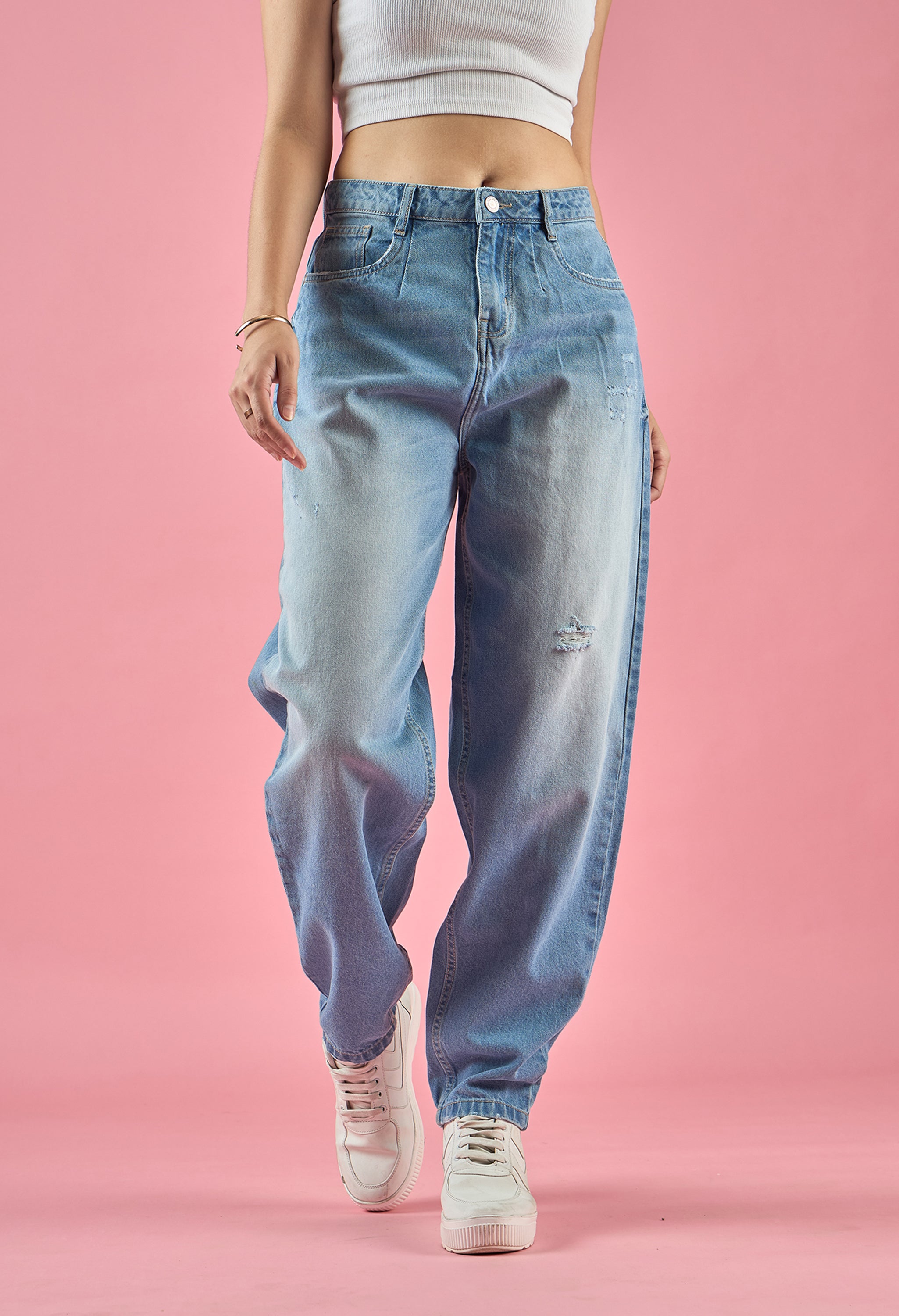 Light Blue High-Rise Mom Fit Jeans