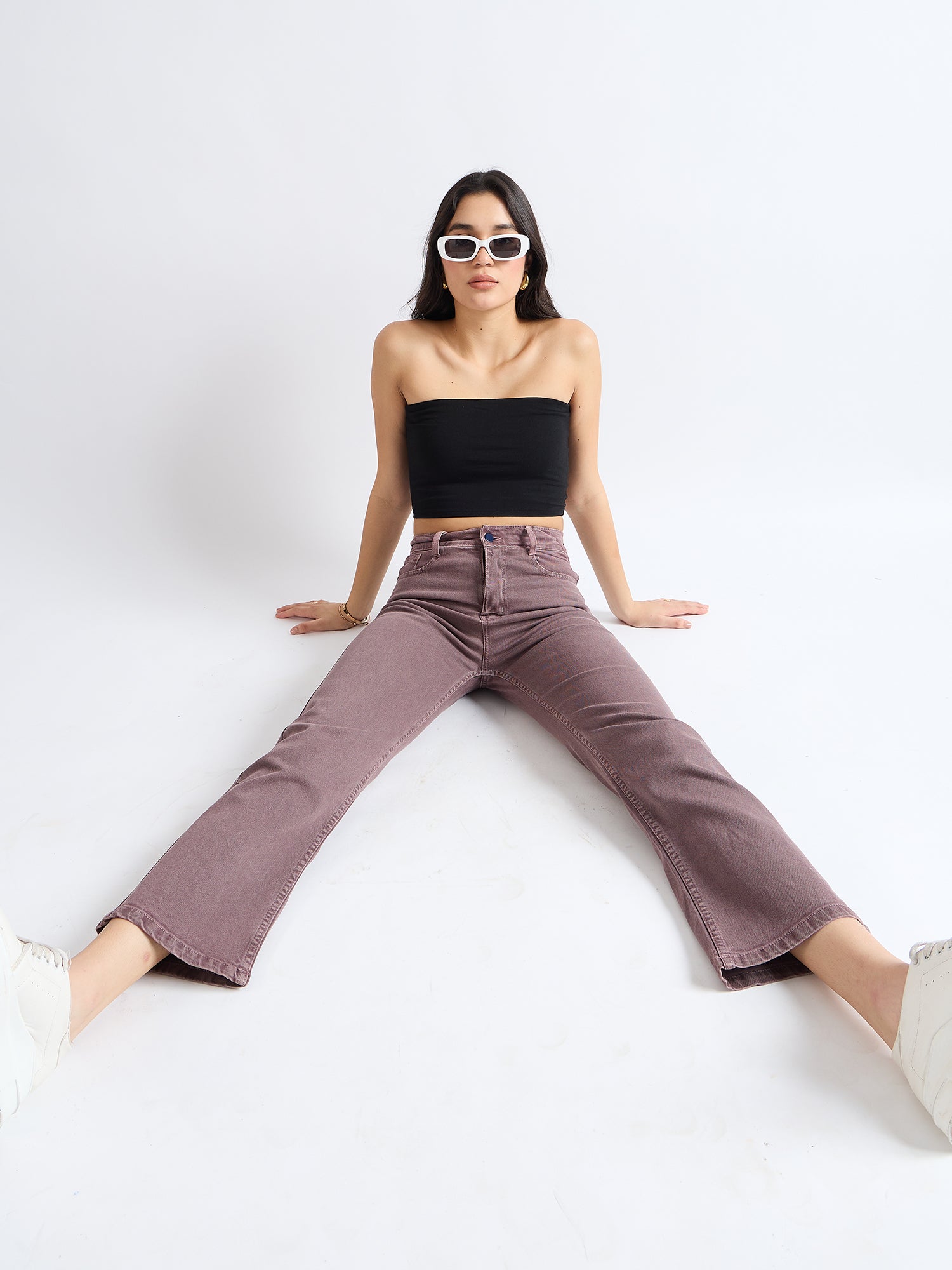 Purple Wide Leg Jeans