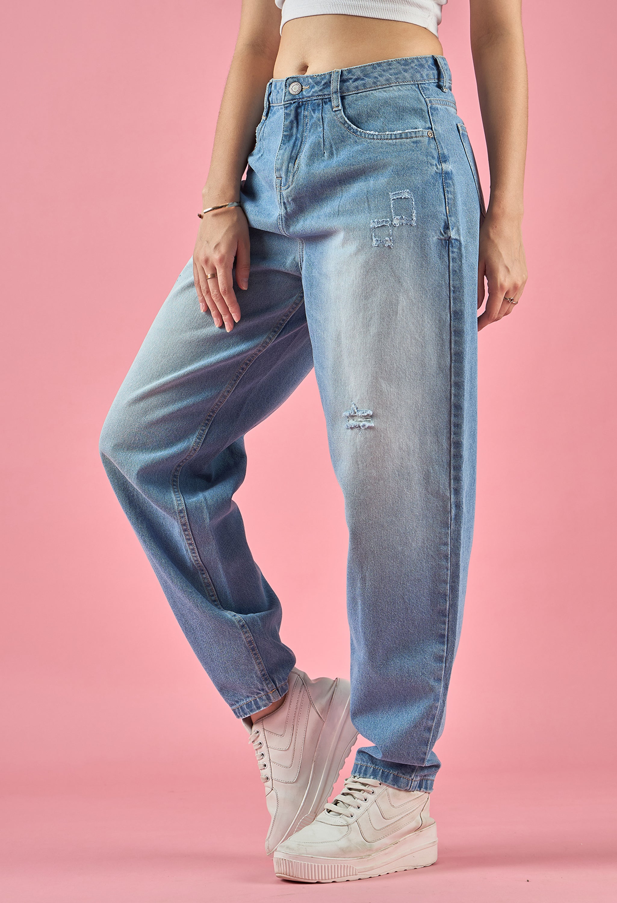 Light Blue High-Rise Mom Fit Jeans