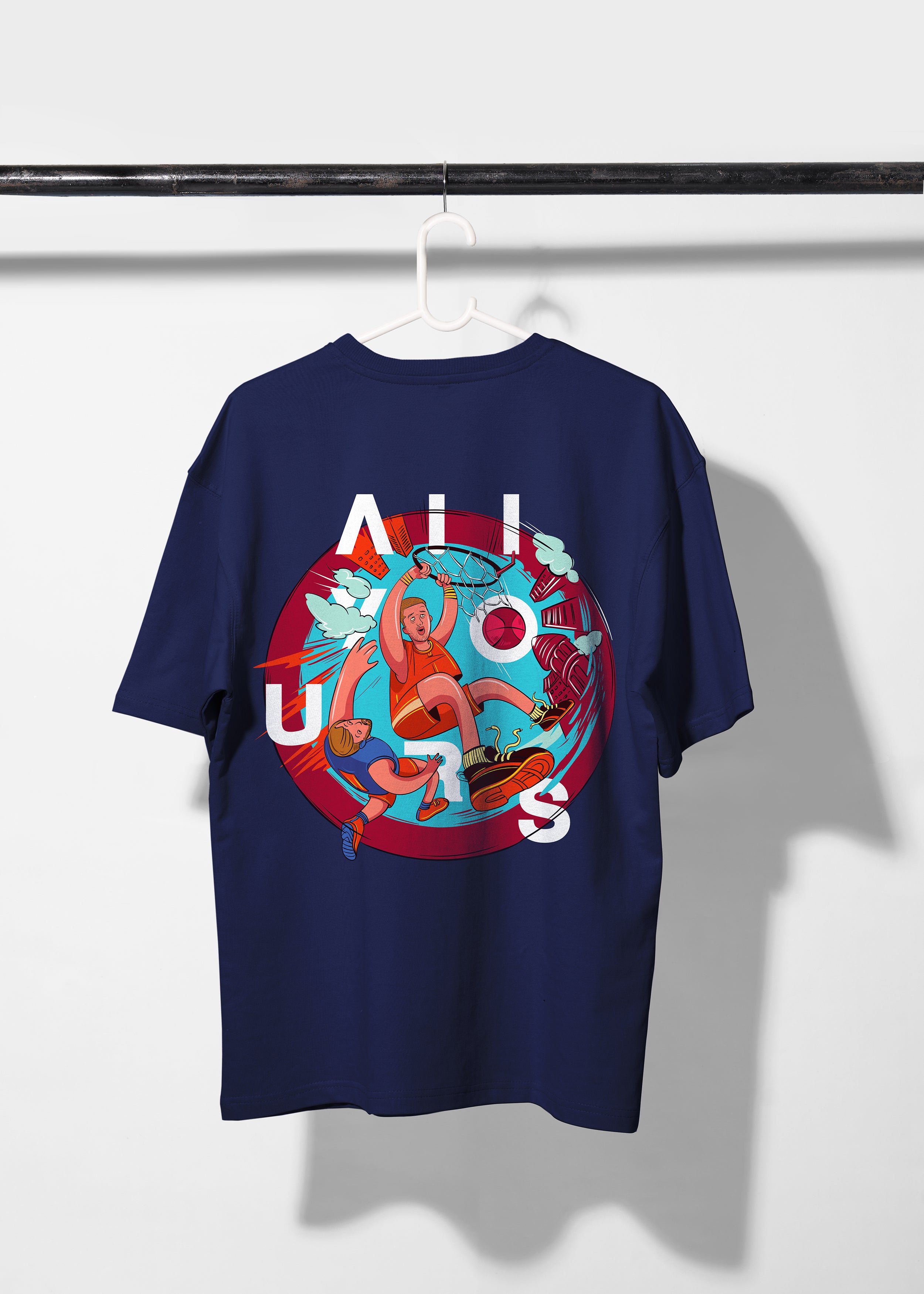 Navy Blue Oversized T-shirt with AllYours Graphic