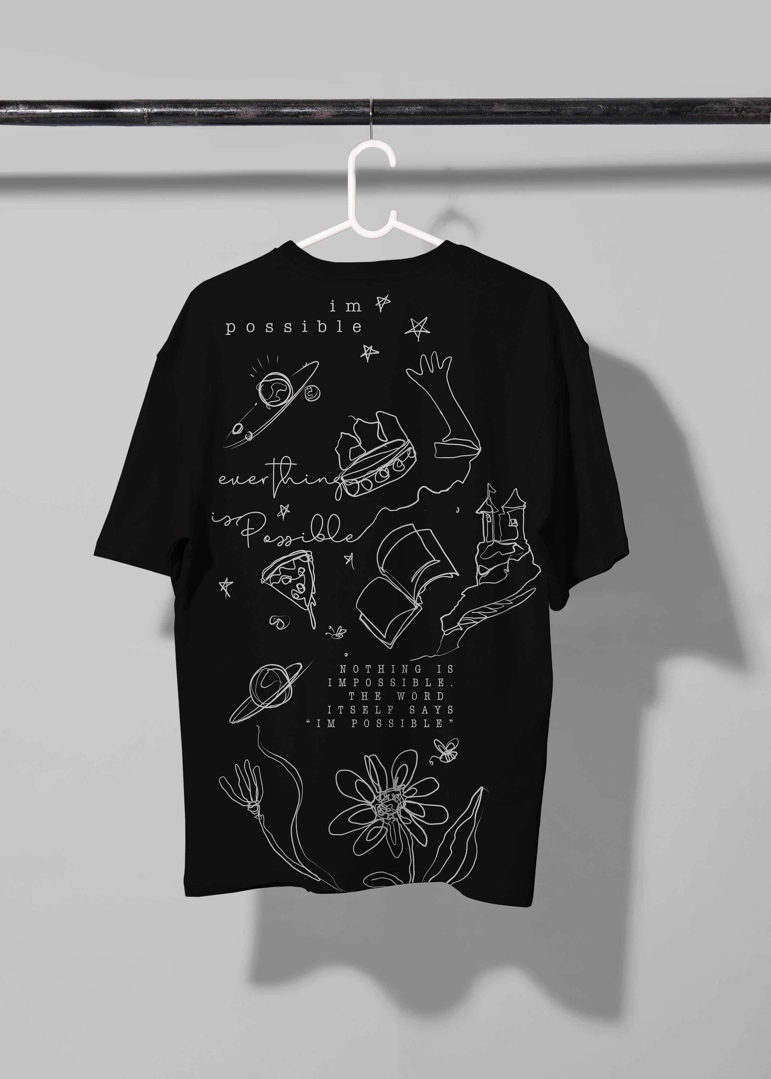 Black Oversized T-shirt with I'm Possible graphic