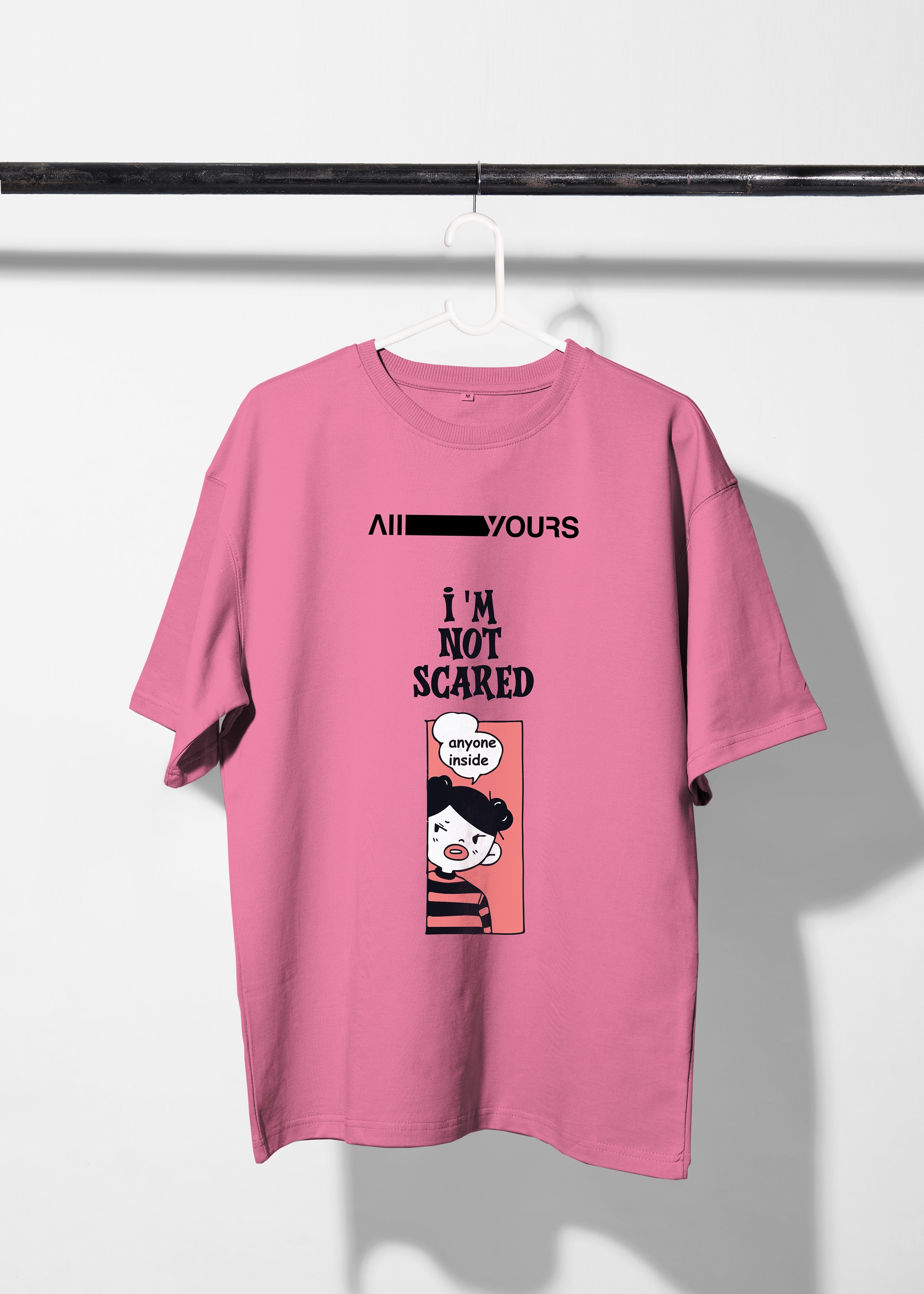 Sachet Pink Oversized T-shirt with So Scary Graphic