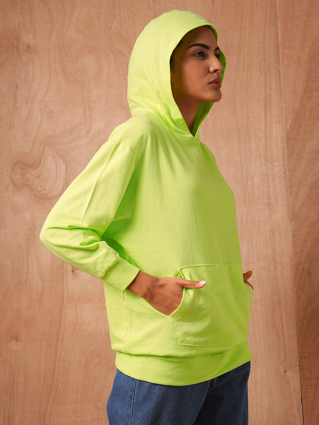 Lime Green Oversized Hooded Sweatshirt